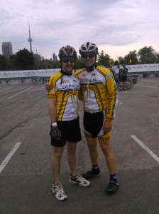 Cameron and I, at the end of the Ride in Toronto, 145.58 miles later :-)